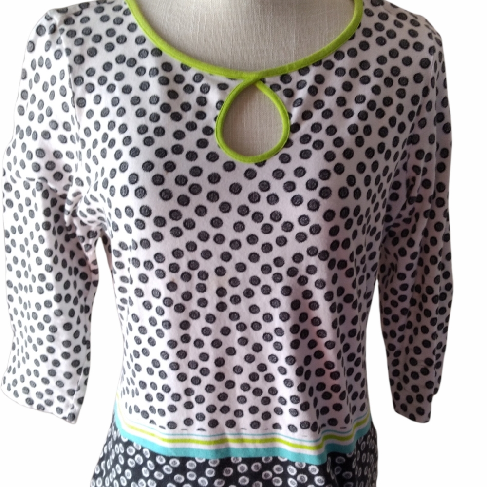 Hearts of Palm 3/4 Sleeve Polka Dot Jersey